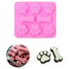 Puppy Paw Bone Silicone Baking Mold Used for Jelly Candy Chocolate Ice 3 Pcs Set