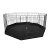 VEVOR Dog Playpen, 8 Panels Foldable Metal Dog Exercise Pen with Bottom Pad, 24" H Pet Fence Puppy Crate Kennel with Ground Stakes