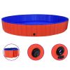 Foldable Dog Swimming Pool Red 118.1"x15.7" PVC