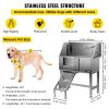 VEVOR 34" Pet Grooming Tub Stainless Steel Dog Wash Station Pet Washing Station and Dog Bath Tub Water-Resistant Grooming Tub for Dogs with Removable