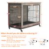 23.6"L X 20"W X 26"H Dog Crate Furniture with Cushion, Wooden Dog Crate Table, Double-Doors Dog Furniture, Dog Kennel Indoor for Small Dog, Dog House