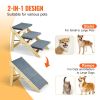 VEVOR Wood Pet Stairs/Pet Steps, 2-in-1 Foldable Wooden Dog Stair for Beds, Sofa and Cars, Dog Stairs & Ramp with 3 Steps for Small Medium Large Pet