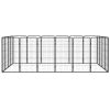 20-Panel Dog Playpen Black 19.7"x39.4" Powder-coated Steel